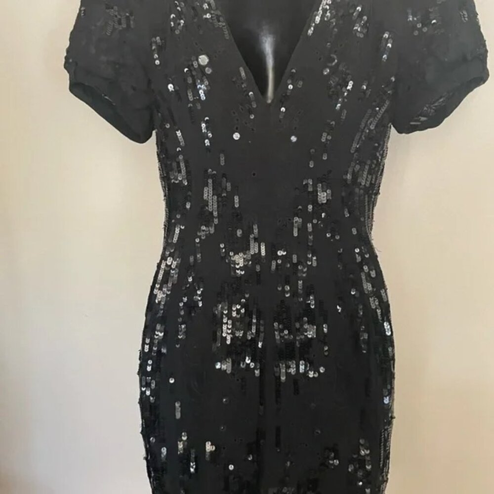 Roberto Cavalli Sequin Black Dress, IT Sz 44